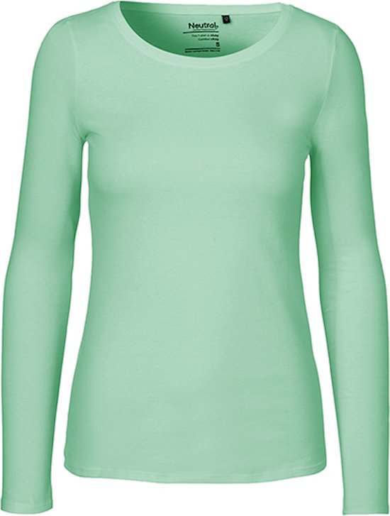 T-shirt à manches longues pour femme avec col rond Dusty Mint - M