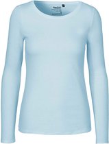 Ladies Long Sleeve T-Shirt met ronde hals Light Blue - M