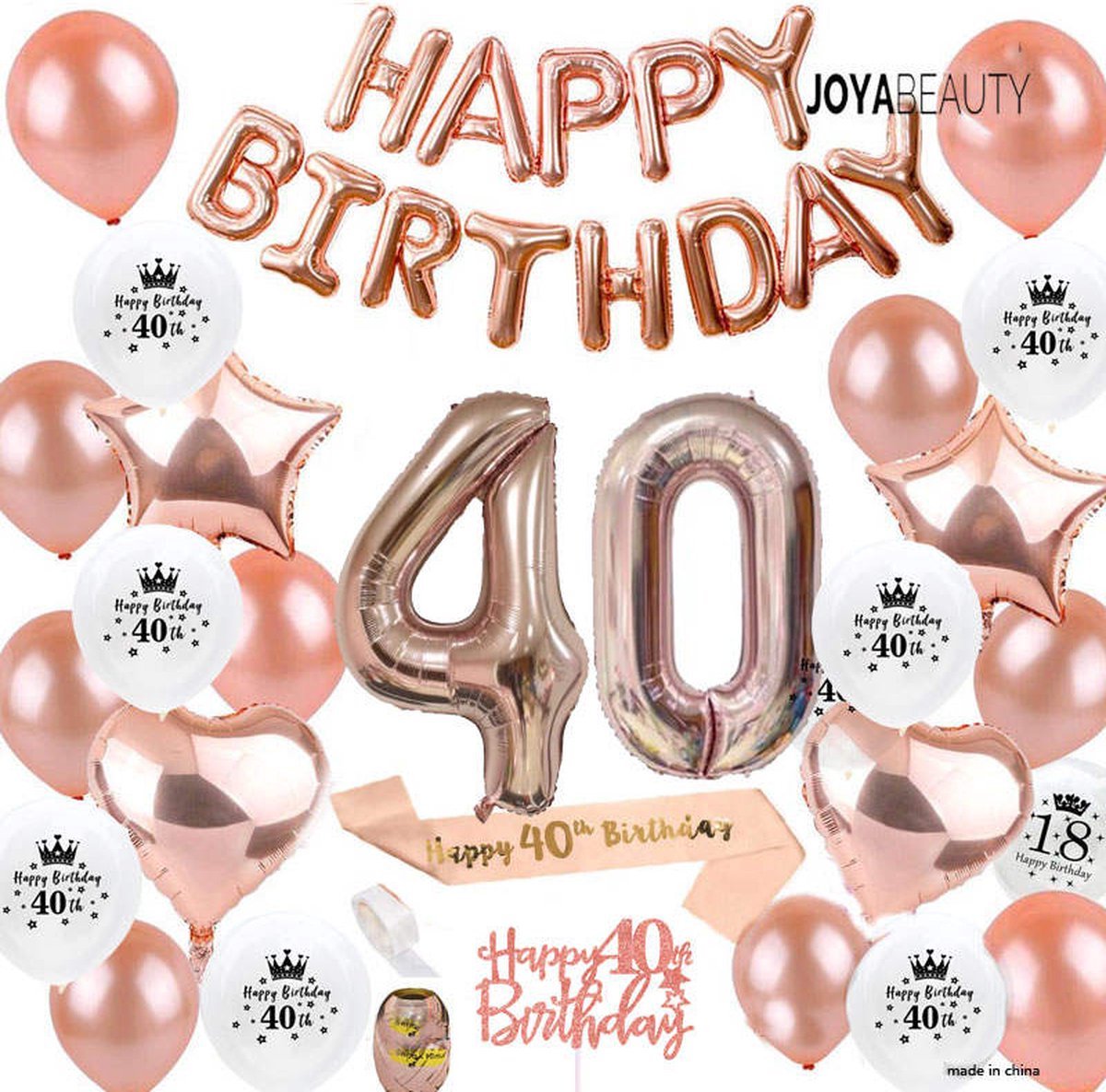 18 ans or rose déco anniversaire, bannière joyeux anniversaire, numéros  ballon hélium 18 XXL, or rose fr