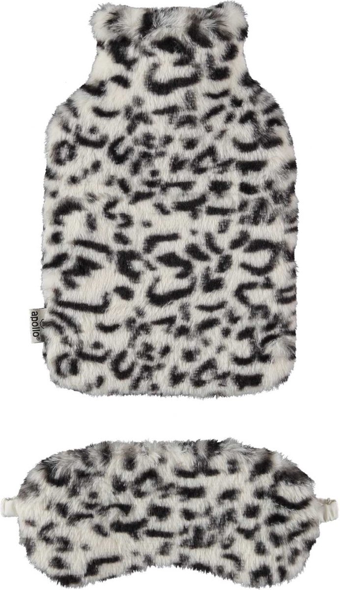 Goedkoopste Apollo - Warmwaterkruik - Leopard print met oogmasker - Beige - Kruik met hoes - Kruik baby - Kruiken