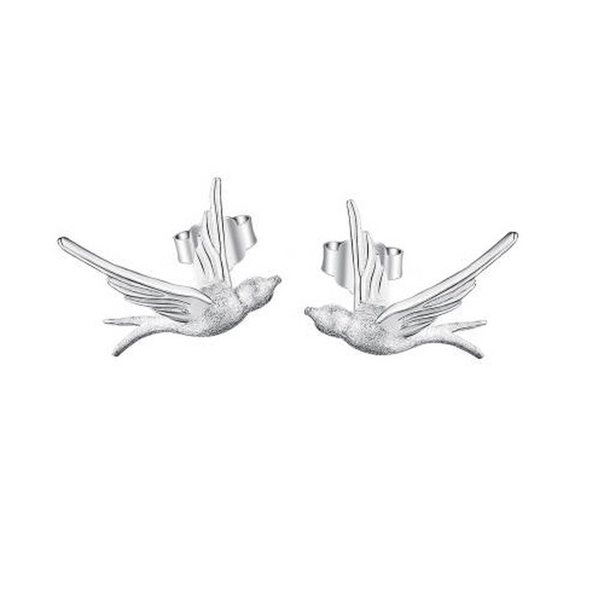 Oorknopjes Vogeltjes - Zilveren Oorbellen