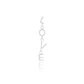 OOZOO Jewellery - Zilverkleurige oorbel met L-O-V-E - SE-3033