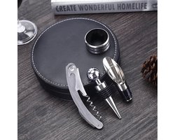 Casa Calma® Wijnopener - Wijn Accessoires - Schenktuit - Kerstcadeau - Wijnset - Zwart