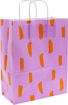 Papieren tasjes 50 stuks - Oranje en Multi colour - A4 25 x 31 x 12 - Cadeautasjes - Papieren tasjes met handvat