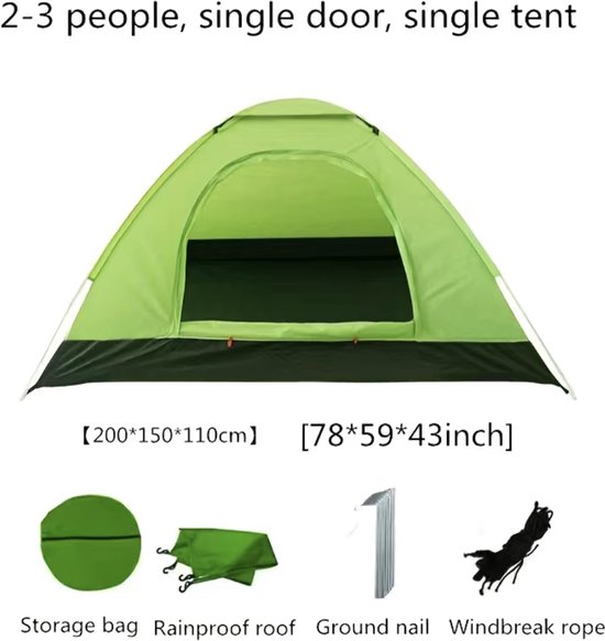 Pop-up tent 2-3 personen – strandtent – waterdicht – lichtgewicht