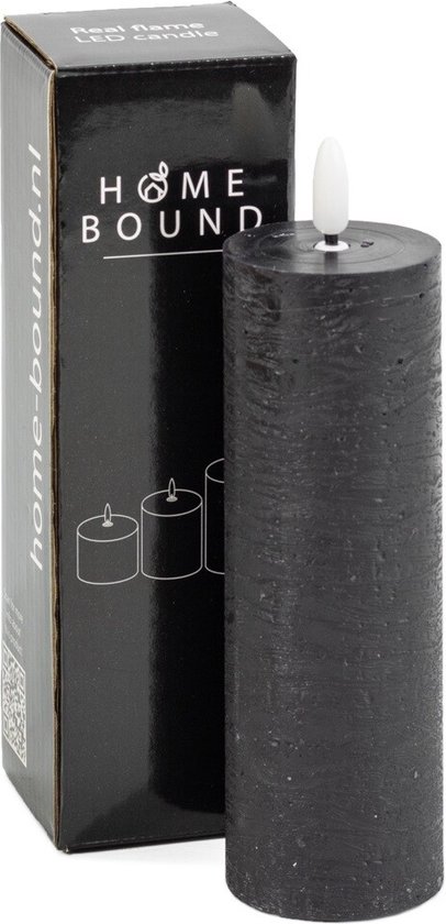 Bougie pilier LED 5x15cm noir