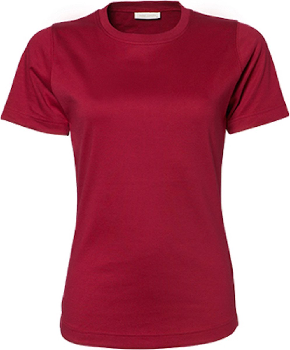 Tee Jays - Dames Interlock T-shirt - Deep Red maat L