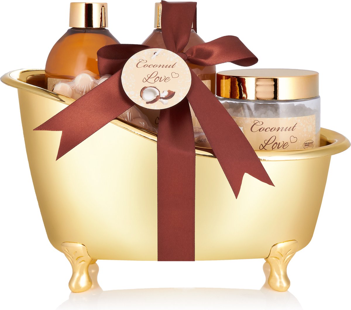 Goedkoopste BRUBAKER Cosmetics Coconut Love Badset met bad goudkleurig 6-delig