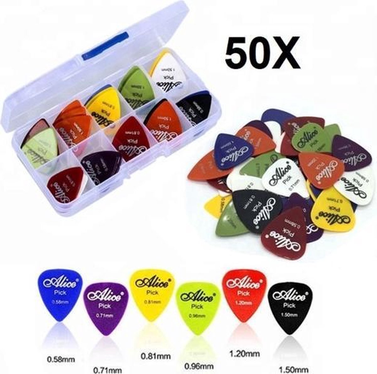 Áengus Plectrum set 12 Celluloid plectrums - in de diktes thin 0.46