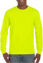 Heren t-shirt lange mouw lichtgevend geel L