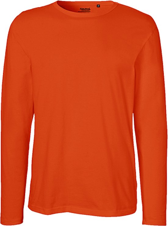 Men´s Long Sleeve T-Shirt met ronde hals Orange - XL