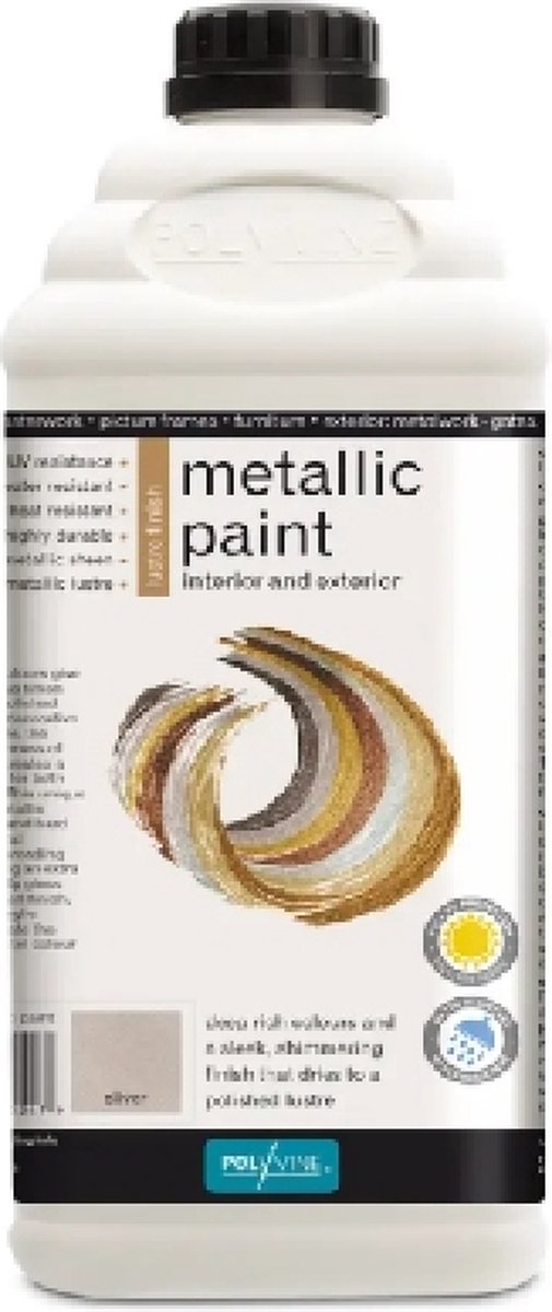 Polyvine Metallic verf Zilver 1 liter