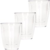 Haushaltshelden Koffieglazen/theeglazen - 12x - dubbelwandig - transparant glas - 180 ml