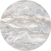 Muismat - Mousepad - Rond - Marmer - Textuur - Grijs - 20x20 cm - Ronde muismat