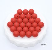 Perles en silicone 15 mm, 5 pièces, rouge
