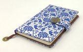 Agenda - Cahier Chinois Yun Brocart - Journal - Fleur Blue - Hardcover avec fermeture magnétique - 22 x 15 cm.