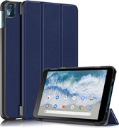 Tri-Fold Book Case met Wake/Sleep - Geschikt voor Nokia T10 Hoesje - Blauw