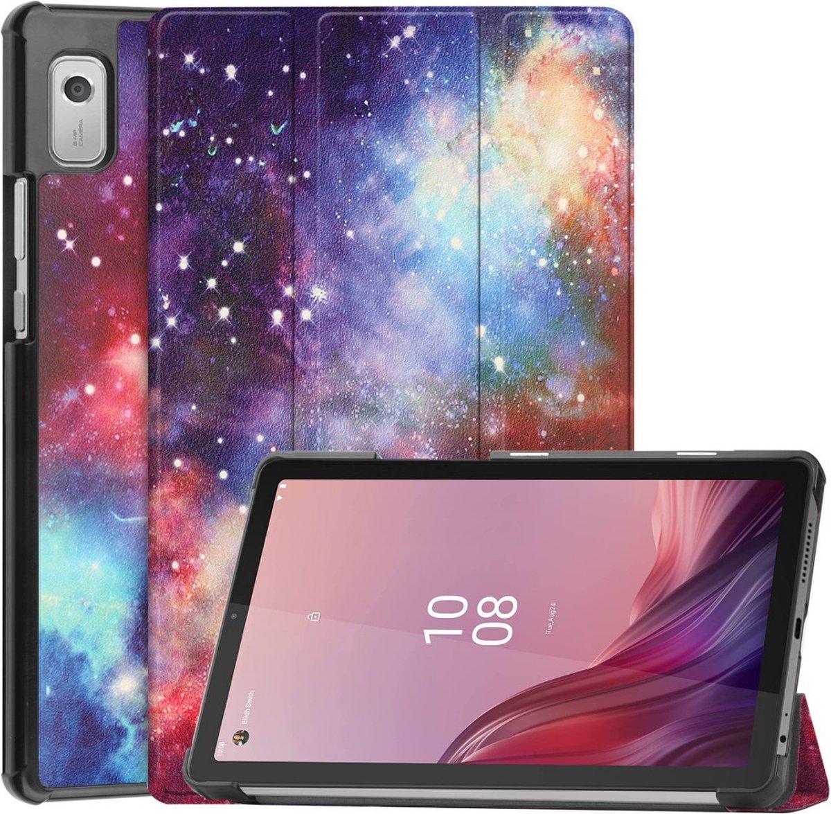 Tablethoes geschikt voor Lenovo Tab M9 Hoesje - Tri-Fold Book Case - Galaxy
