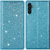 Glitter Book Case - Coque Samsung Galaxy A14 - Blauw