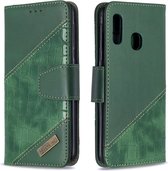 BINFEN Croco Book Case - Geschikt voor Samsung Galaxy A20e Hoesje - Groen