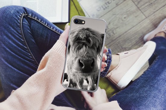 Coque iPhone 7 - Highlander écossais - Zwart - Wit - Animaux - Coque de téléphone en Siliconen