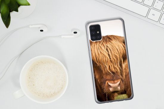 Coque Samsung Galaxy A52 5G - Highlanders écossais - Marron - Herbe - Siliconen