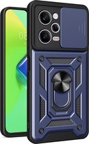 Coverup Ring Kickstand Back Cover met Camera Shield - Geschikt voor Xiaomi Redmi Note 12 Pro 5G Hoesje - Blauw