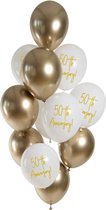 Folat - Ballonnen Golden Anniversary (12 stuks - 33 cm)
