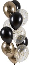 Folat - Ballonnen Let's Party Black Tie (12 stuks - 33 cm)