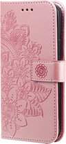 Coverup Mandala Bloemen Book Case - Geschikt voor Motorola Moto G60s Hoesje - Roze