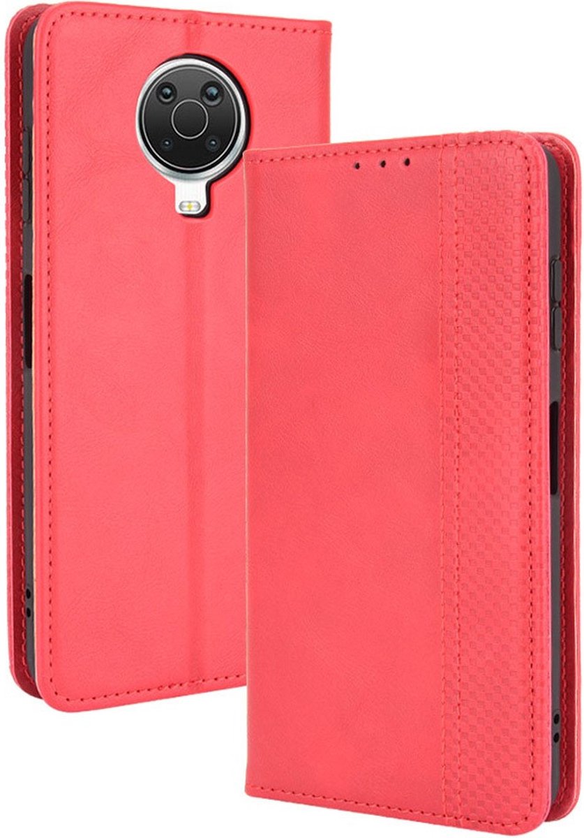 Coverup Hoesje - Geschikt voor Nokia G10 / G20 Hoesje - Coverup Vintage Style Book Case - Rood