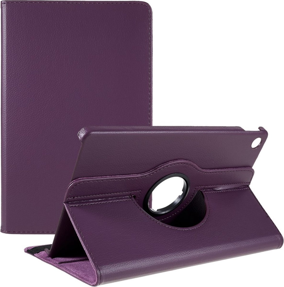 Tablethoes geschikt voor Lenovo Tab M10 Plus Gen 3 Hoesje - 360° Rotating Book Case - Paars