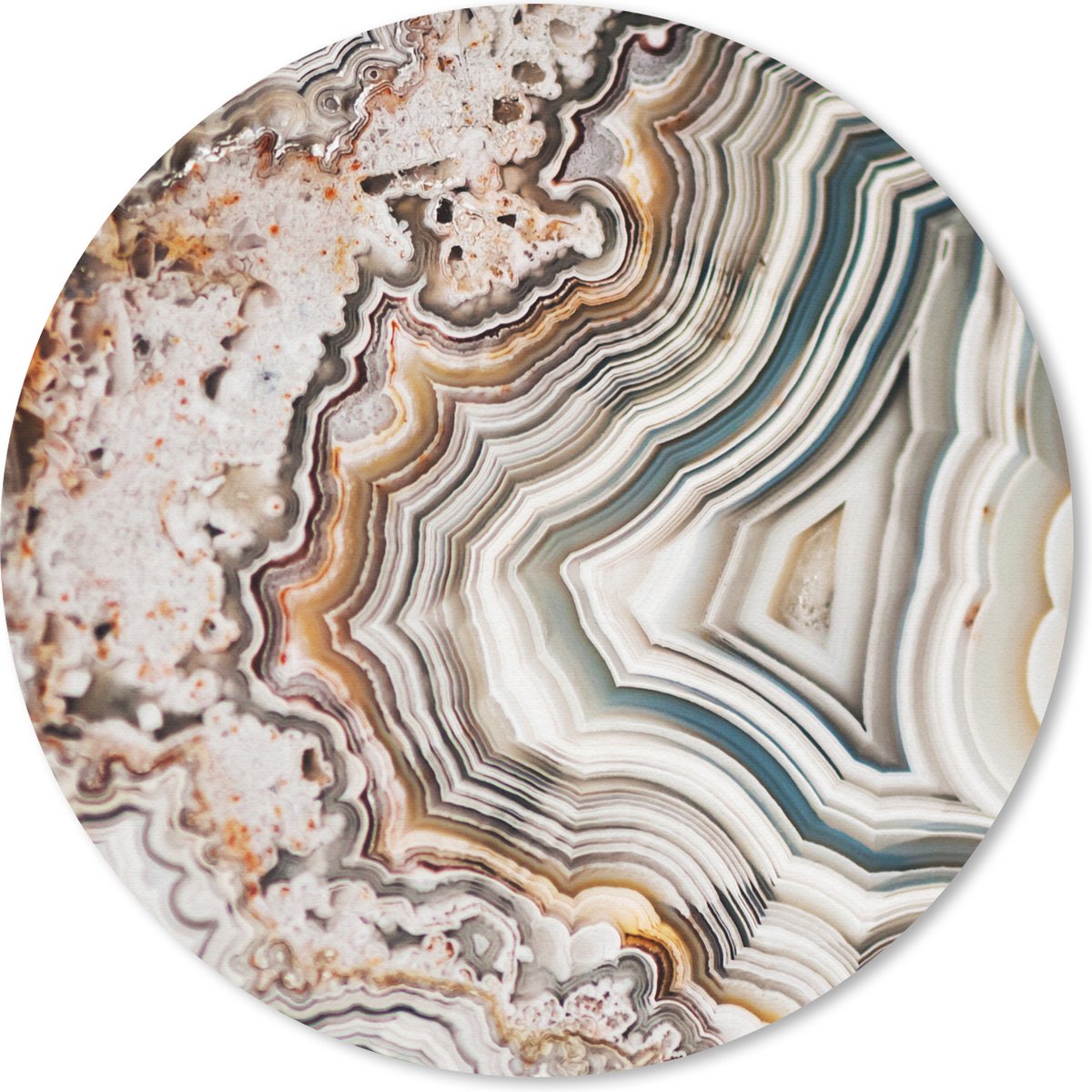 Muismat rond 50x50 cm - Mousepad Edelsteen - Marmer print - Natuur - Abstract - Ronde muismatten