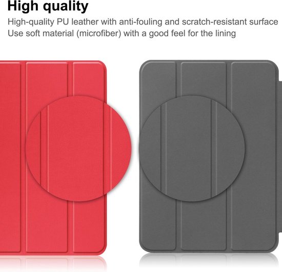 Étui livre à trois volets - Étui pour iPad 10.9 (2022) - Rouge