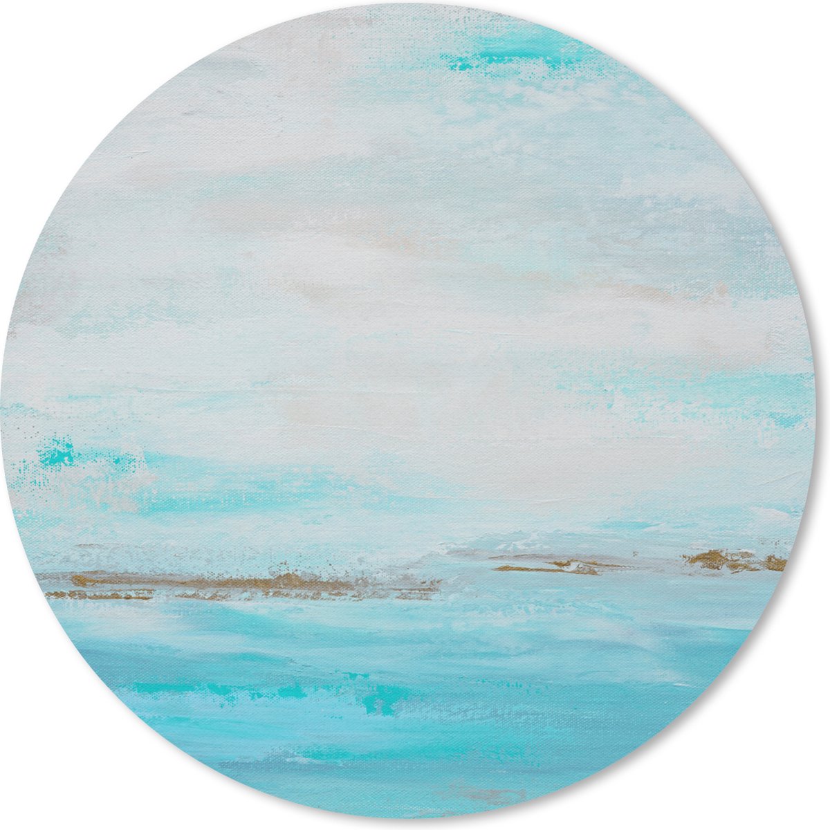 Muismat rond 30x30 cm - Mousepad Verf - Schilderij - Abstract - Blauw - Ronde muismatten