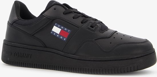 Foto: Tommy hilfiger retro basket leren heren sneakers zwart maat 41