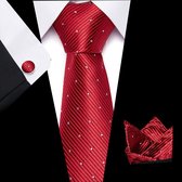 Cravate Luxe Rouge Wit | Set de cravate avec boutons de Boutons de manchette, pochette et pince à cravate | Coffret Cadeau De Luxe | Cadeau homme | Fête des pères | Cadeau de fête des pères