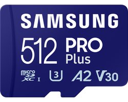 Samsung PRO Plus - Micro SD Kaart met Kaartlezer - 180 & 130 MB/s - 512 GB