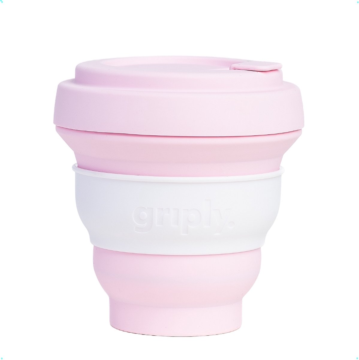 Griply to go - Opvouwbare koffiebeker met ring - 100% food grade siliconen - Festival Bloom - 355ml