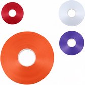 4 Platte rollen cadeaulint/krullint/ballonlint - 5 mm. - 50 meter - Rood/Wit/Blauw/Oranje - In blisterverpakking