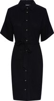 Pieces Jurk Pcvinsty Ss Linen Shirt Dress Noos 17132920 Black Dames Maat - M