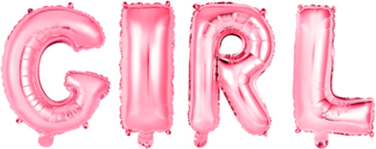 Folieballon Tekst 16" 'Girl' Roze