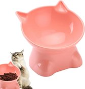 Kattenvoerbak - Roze - Voerbak op poot - Dierfiguur Kat