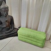Yoga blok - Traditionele Thaise Kapok Yoga Ondersteuning Blok Kussen - Meditatie Kussen rechthoek - 35x15x10cm - lichtgroen