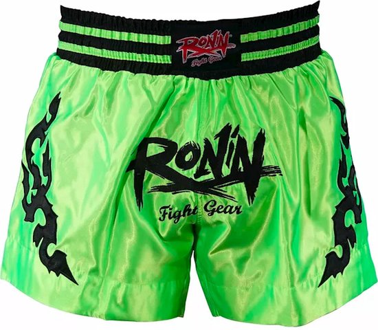 Ronin Kickboxing Pants Tattoo - vert/noir XXS