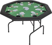 vidaXL - Pokertafel - voor - 8 - spelers - achthoekig - 2-voudig - inklapbaar - groen