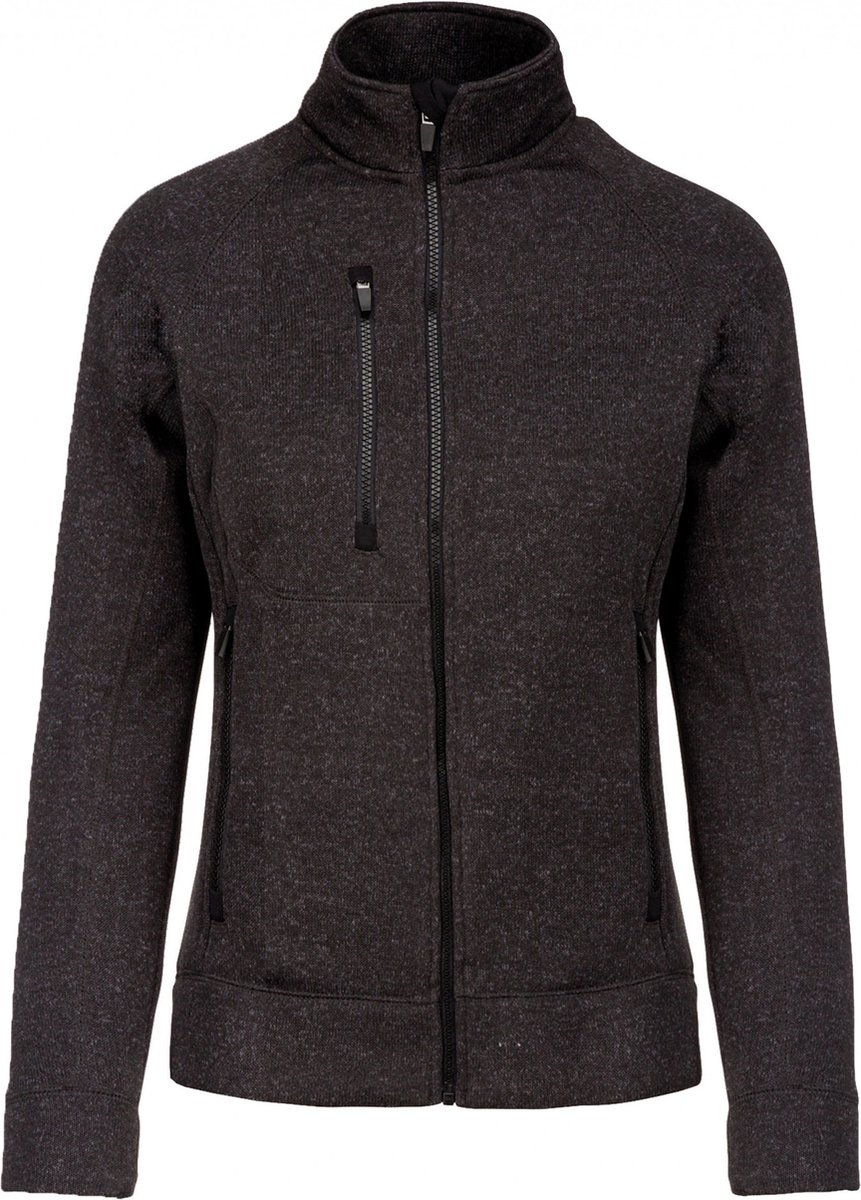 Kariban Heather damesvest met rits K9107 Dark Melange Grijs