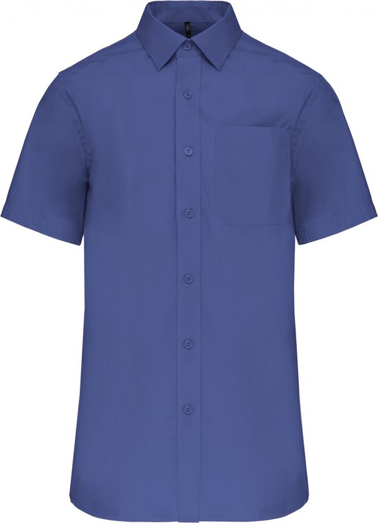 Kariban Heren poplin overhemd korte mouwen K543 Cobalt Blue XS bol