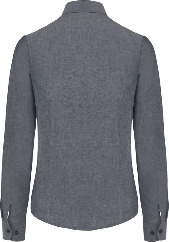 Chemisier Femme XXL Kariban Manches longues Oxford Shadow Navy 70% Katoen, 30% Polyester