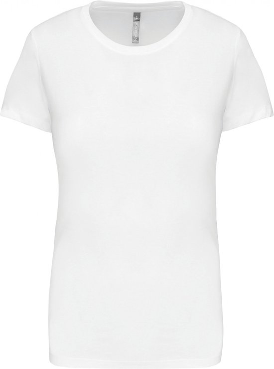 T-shirt Dames M Kariban Ronde hals Korte mouw White 100% Katoen